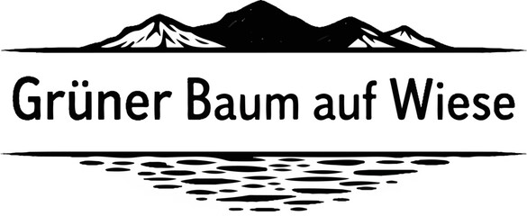 Stylized mountain landscape over text and abstract ground pattern