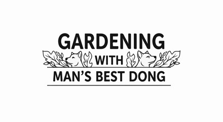 Fototapeta premium Whimsical logo featuring playful dog faces and leafy designs