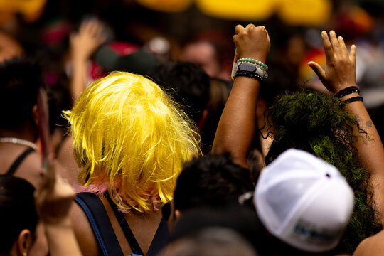 Fantasias de foli&otilde;es no Carnaval de rua da cidade de S&atilde;o Paulo. Carnaval 2026. 