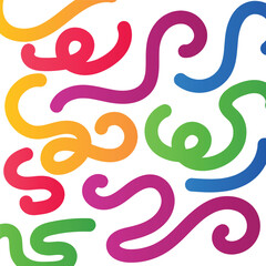 Obraz premium Vibrant Abstract Colorful Flowing Wavy Lines Pattern on Light Background Modern Decorative Graphic Design