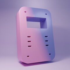 Obraz premium Purple Police assault shield icon isolated on purple background. Minimalism concept. 3D render illustration