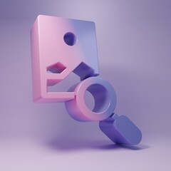 Purple Photo retouching icon isolated on purple background. Photographer, photography, retouch icon. Minimalism concept. 3D render illustration