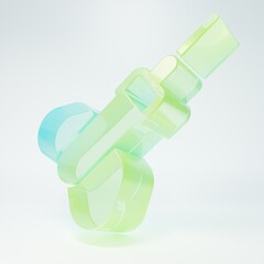 Frosted glass Dart arrow icon isolated on white background. Minimalism concept. 3D render illustration