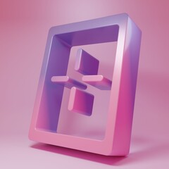Purple-pink Portable video game console icon isolated on pink background. Gamepad sign. Gaming concept. Minimalism concept. 3D render illustration © Oksana