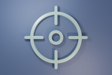 Grey Target sport icon isolated on purple-blue background. Clean target with numbers for shooting range or shooting. Minimalism concept. 3D render illustration