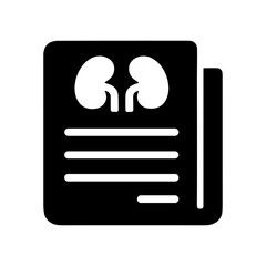kidney medical report diagnosis health care solid black icon set vector illustration