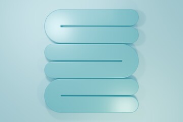 Obraz premium Blue Towel stack icon isolated on blue background. Minimalism concept. 3D render illustration