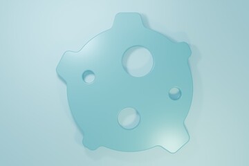 Blue Asteroid icon isolated on blue background. Minimalism concept. 3D render illustration © Vadim