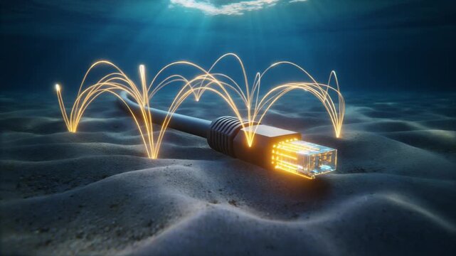 Underwater Network Cable for concept of connectivity and technological advancement.