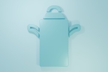 Obraz premium Blue Can container for milk icon isolated on blue background. Minimalism concept. 3D render illustration