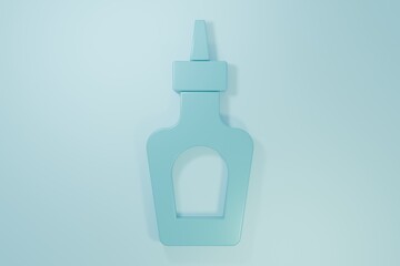 Fototapeta premium Blue Sauce bottle icon isolated on blue background. Ketchup, mustard and mayonnaise bottles with sauce for fast food. Minimalism concept. 3D render illustration