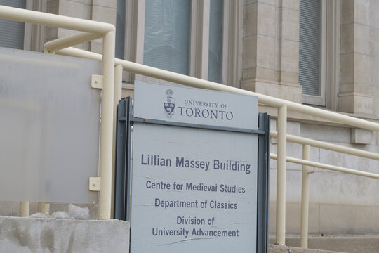 sign outside Lillian Massey Building (University of Toronto) located at 125 Queens Park, Toronto