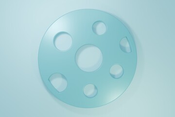 Fototapeta premium Blue Full moon icon isolated on blue background. Cloudy night sign. Sleep dreams symbol. Night or bed time sign. Minimalism concept. 3D render illustration