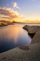 Fototapeta premium A beautiful beach in the sunset