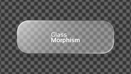 Rectangle glass morphism vector element on a checkered background for user interface design