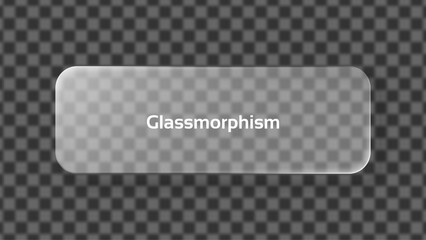 Glassmorphism effect on a transparent background for modern user interface and web design interface concept