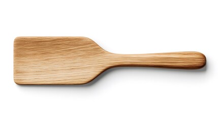 Artisanal Handcrafted Wooden Spatula with a Smooth Finish Ideal for Culinary Blending, Icing, and Food Presentation on a Clean Transparent Background