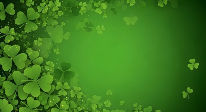 Magical Neon Green Clover Background