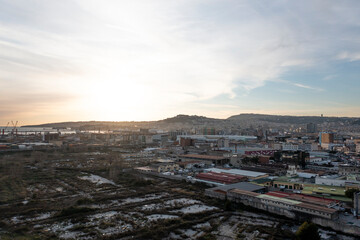 View from above of the industrial part of Naples