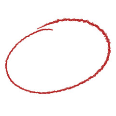 Naklejka premium Doodle brick red circle brush stroke marker highlighter isolated on transparent background