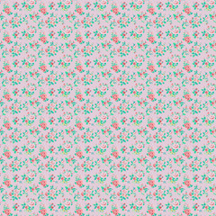 Soft mauve seamless pattern with delicate rose bouquets and tiny dots. Elegant vintage floral repeat for wallpaper, fabric print and feminine branding. © MedReda