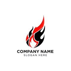 Flame Logo Design with Company Name.