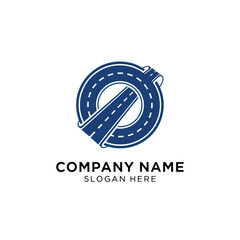 Obraz premium Road Logo Design Template with Company Name.