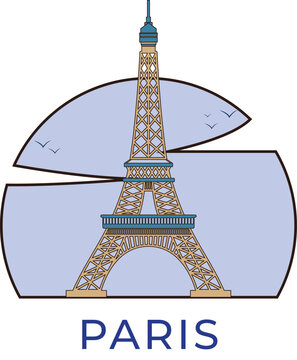 Stylized Eiffel Tower Landmark Illustration with Artistic Background