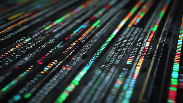 Medium shot of a digital ledger displaying immutable transaction records for verified tax submissions in a blockchain system