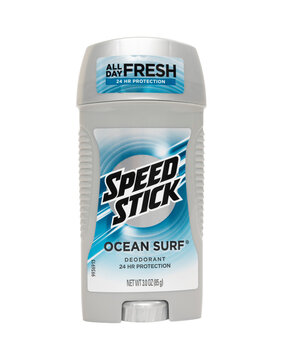 Millburn, New Jersey, USA - June 3, 2020: Colgate-Palmolive Men's Speed Stick deoderant on a transparent background.