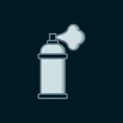 Line Paint spray can icon isolated on black background. Flat filled outline style with shadow. Vector