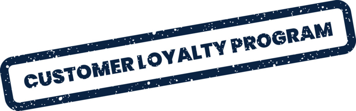 Distressed customer loyalty program rubber stamp graphic for marketing and rewarding repeat clientele