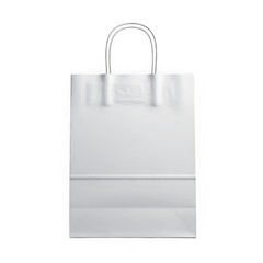 Blank white shopping bag with twisted paper handles isolated transparent background