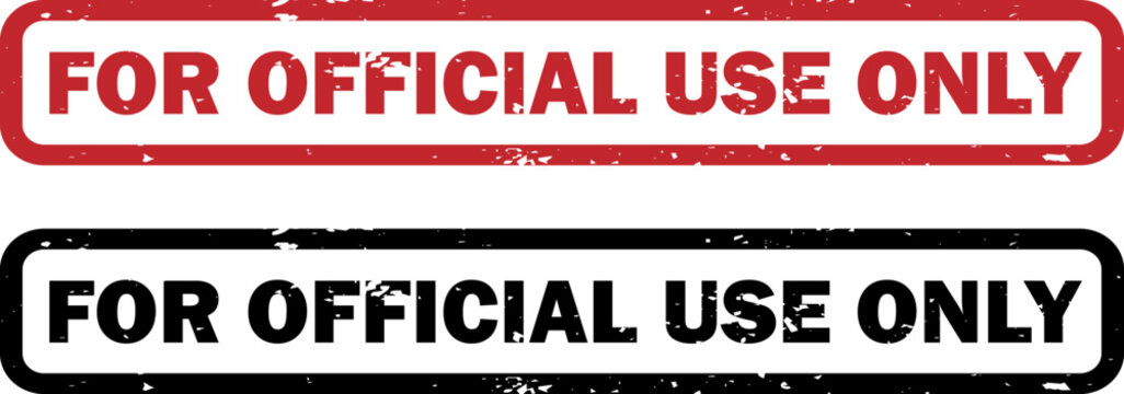 For Official Use Only. Access, Restriction, Vector Stamps Bundle. Classified Minimalistic Badges, Censored Labels, Transparent Grunge Effects. Classified Document Design. Vintage Security Seal.
