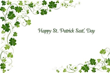 St. Patricks Day Shamrocks Border
