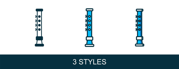 Obraz premium Filled outline Flute icon isolated on white background. Musical instrument. Vector