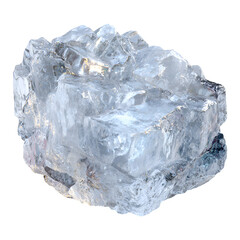 A close-up view of a large, clear, and sparkling piece of ice.