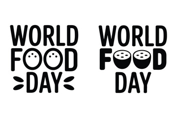 Fototapeta premium World Food Day logo concepts show stylized coconut icons within text.