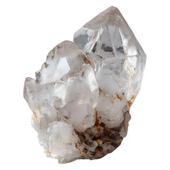 A close-up view of a large, naturally formed crystal cluster with intricate details.