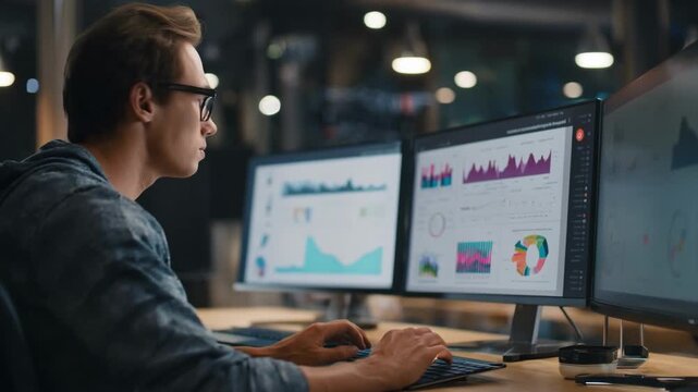 A midlevel view of data analysts using cloudbased platforms to monitor grant applications highlighting efficiency in processing and decision making.
