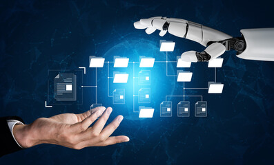 AI organizing file directory structure, streamlining folder management, arranging document paths,...