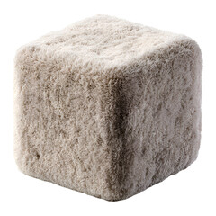 A close-up view of a cube-shaped piece of natural pumice stone.
