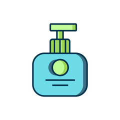 Fototapeta premium Filled outline Tube of hand cream icon isolated on white background. Flat filled outline style with shadow. Vector