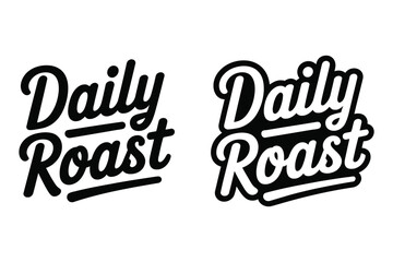 Obraz premium Daily Roast coffee brand logo variations feature cursive script lettering.