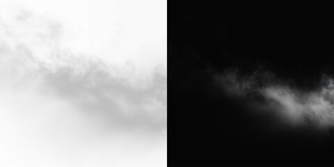 Naklejka premium Floating white smoke mist texture isolated on transparent background. Fog overlay effect, cloudy haze rising, steam vapor swirl, dreamy mist explosion. Soft white smog blur effect gas on a transparent