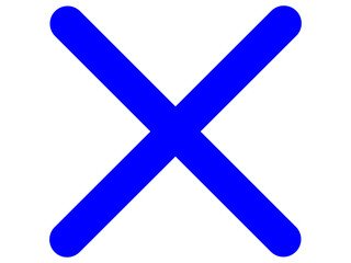 Obraz premium バツ印のマーク（青いバッテン）