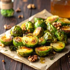 Ofenger&ouml;steter Rosenkohl mit Honig & Waln&uuml;ssen