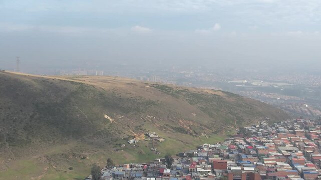 Urban city aerial view in Bogota Latin America