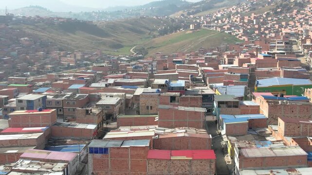 Aerial cityscape of Bogota with modern buildings