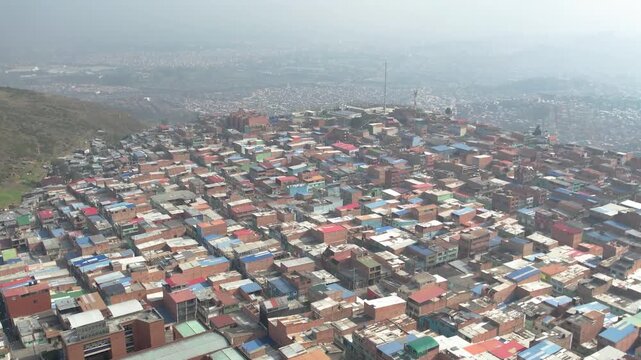 Aerial footage of urban development in Bogota